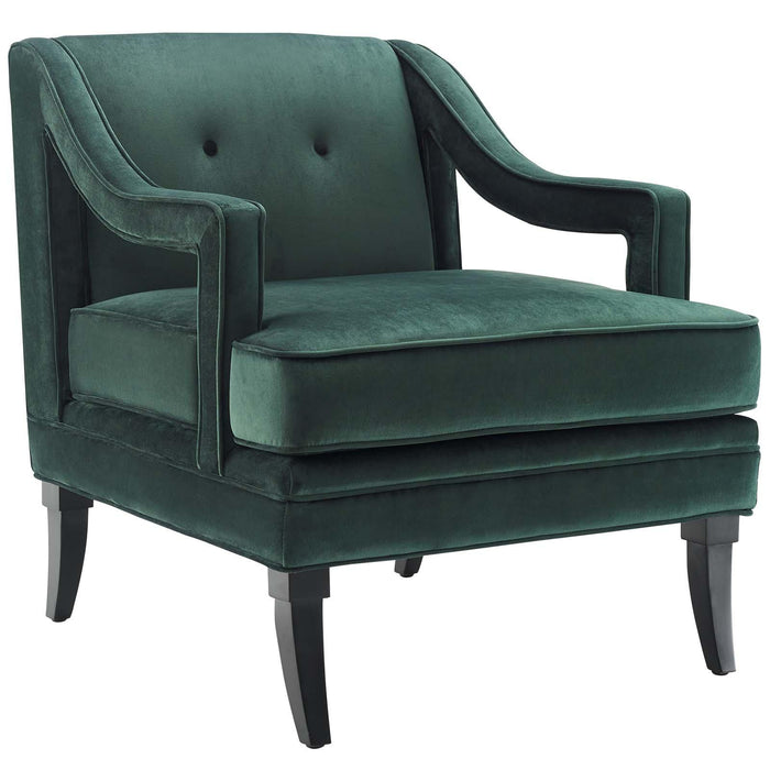 Concur Button Tufted Performance Velvet Armchair