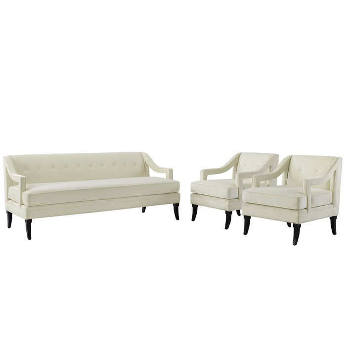 Concur Living Room Set Performance Velvet Set of 3