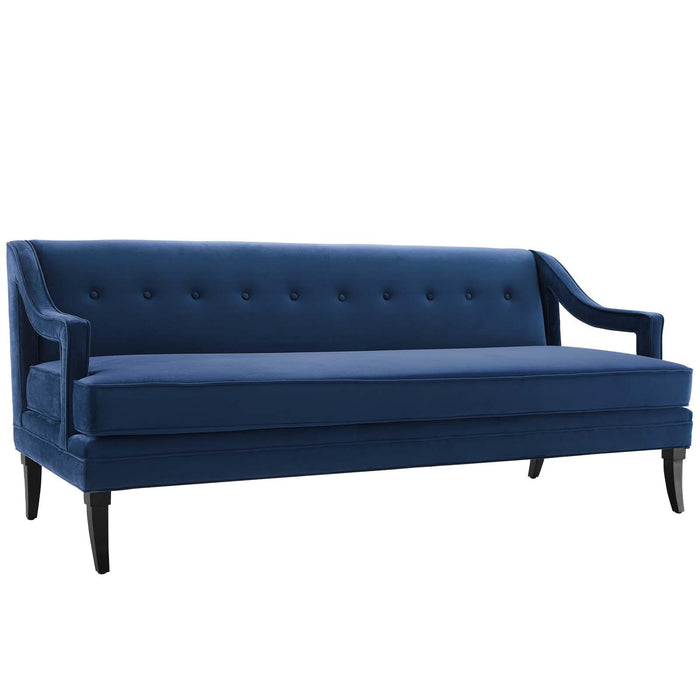 Concur Button Tufted Performance Velvet Sofa