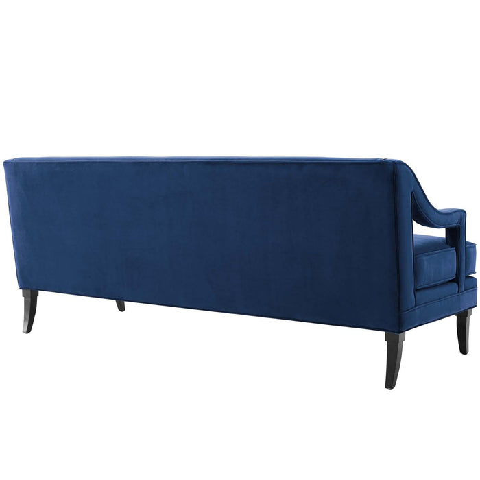 Concur Button Tufted Performance Velvet Sofa