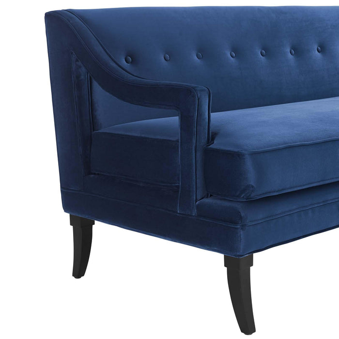 Concur Button Tufted Performance Velvet Sofa