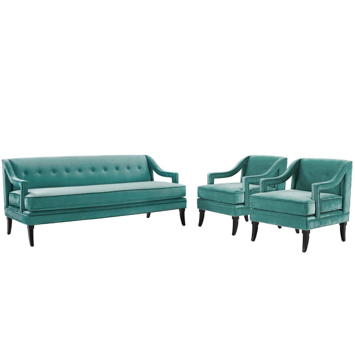 Concur Living Room Set Performance Velvet Set of 3