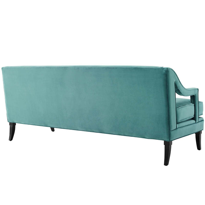 Concur Button Tufted Performance Velvet Sofa