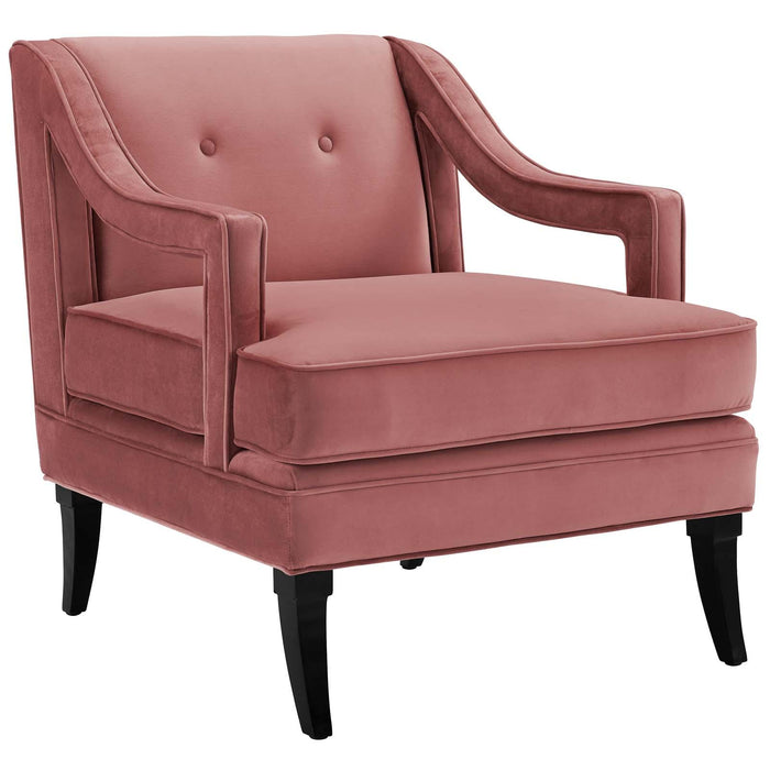 Concur Button Tufted Performance Velvet Armchair image