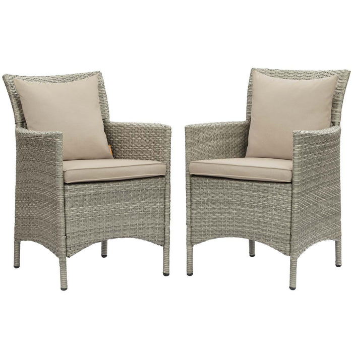 Conduit Outdoor Patio Wicker Rattan Dining Armchair Set of 2 image