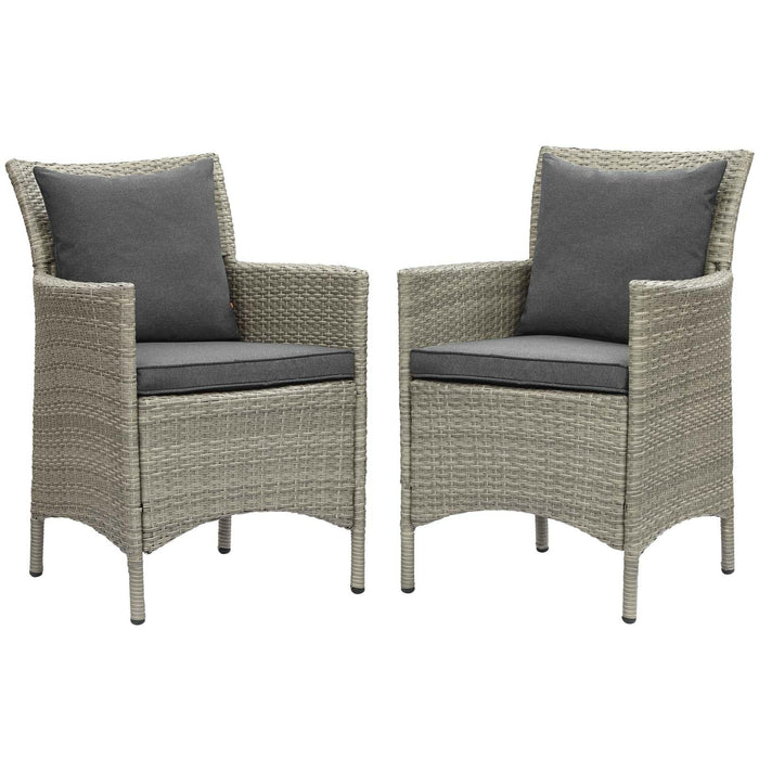 Conduit Outdoor Patio Wicker Rattan Dining Armchair Set of 2