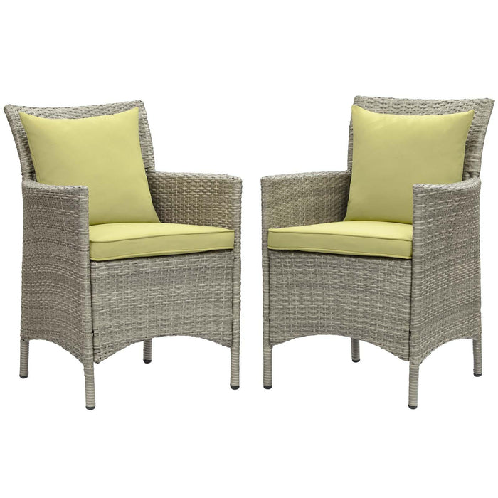 Conduit Outdoor Patio Wicker Rattan Dining Armchair Set of 2