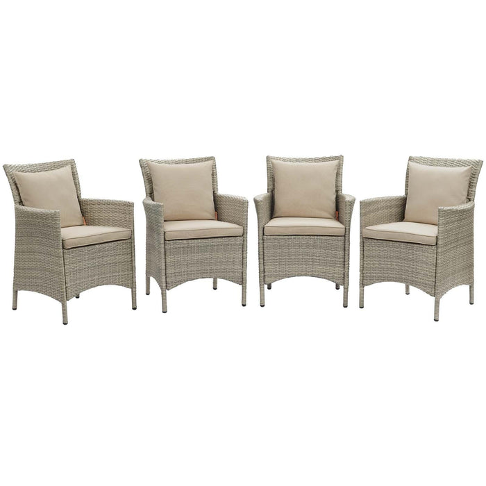 Conduit Outdoor Patio Wicker Rattan Dining Armchair Set of 4 image