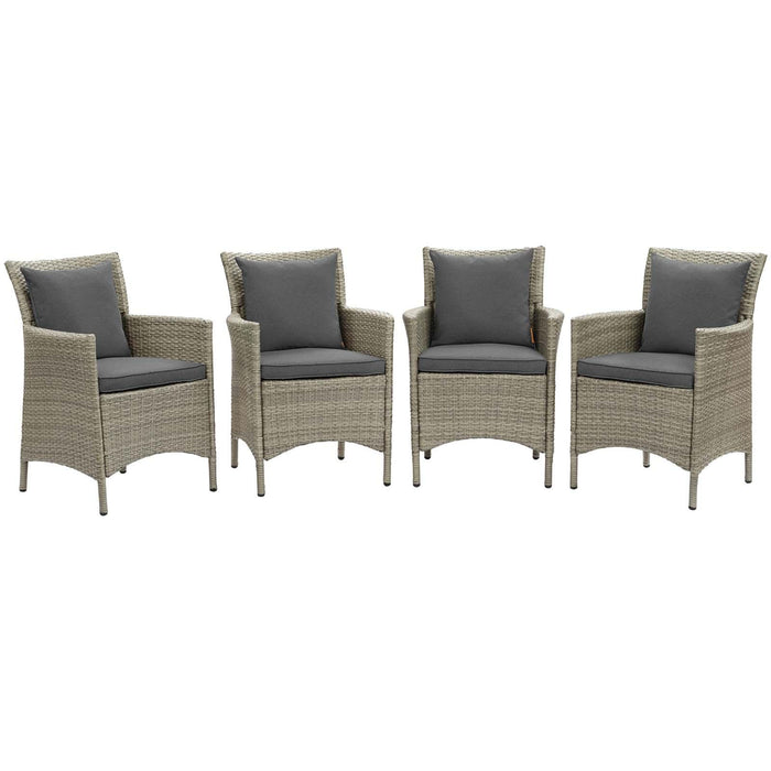 Conduit Outdoor Patio Wicker Rattan Dining Armchair Set of 4