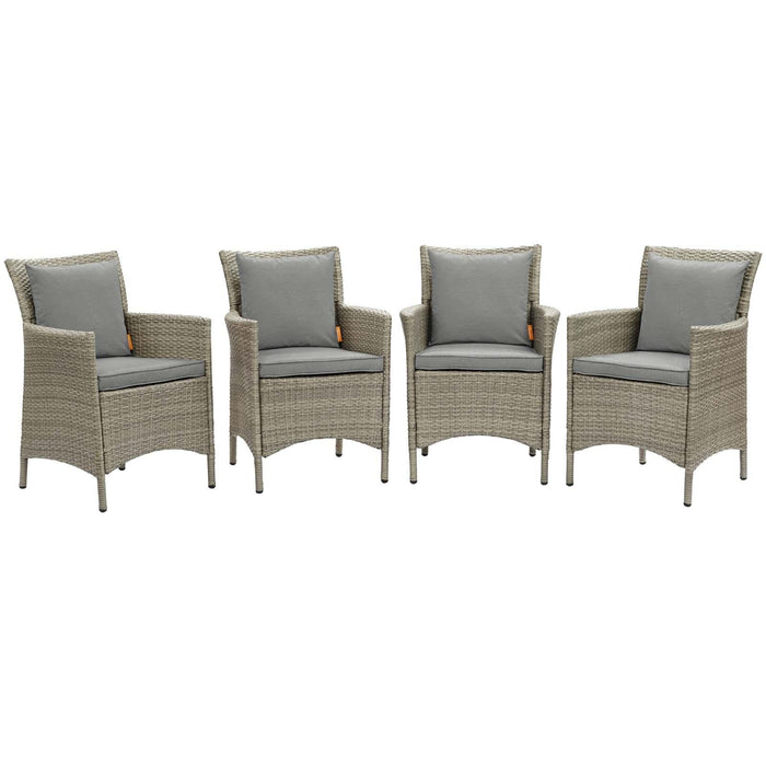 Conduit Outdoor Patio Wicker Rattan Dining Armchair Set of 4