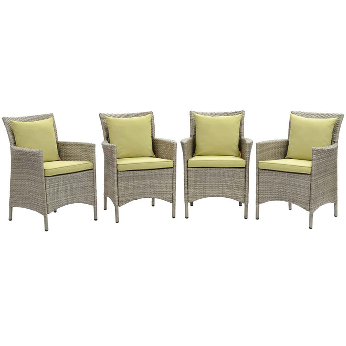 Conduit Outdoor Patio Wicker Rattan Dining Armchair Set of 4