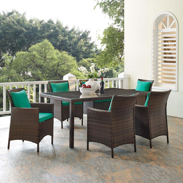 Conduit 7 Piece Outdoor Patio Wicker Rattan Dining Set