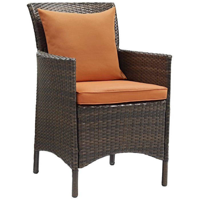 Conduit Outdoor Patio Wicker Rattan Dining Armchair Set of 2