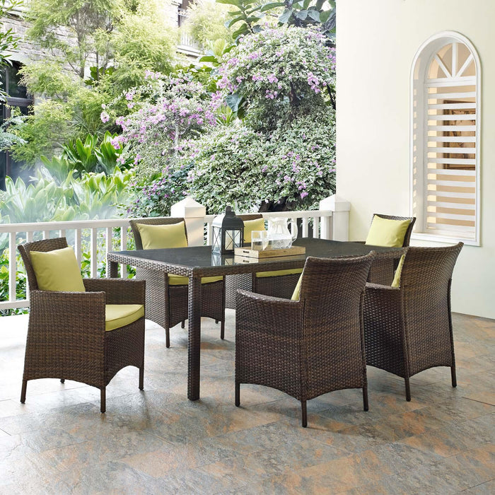 Conduit 7 Piece Outdoor Patio Wicker Rattan Dining Set