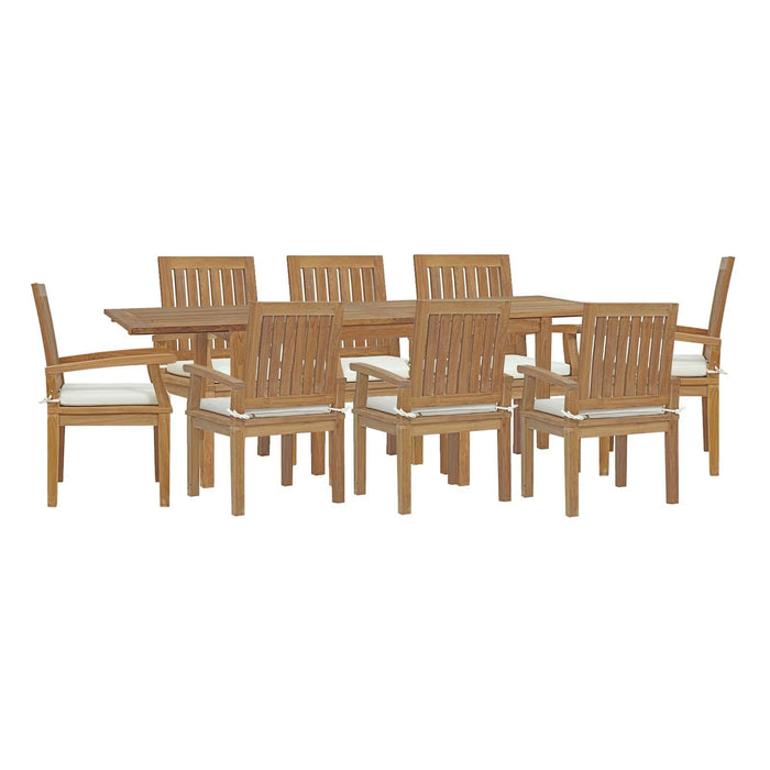 Marina 9 Piece Outdoor Patio Teak Dining Set