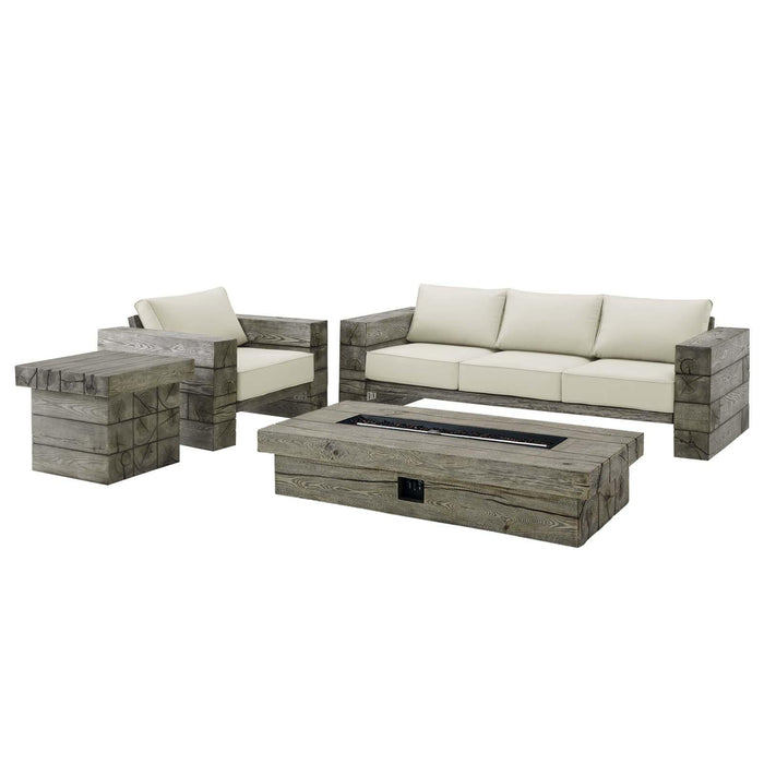 Manteo Rustic Coastal Outdoor Patio Sunbrella� 4 Piece Set