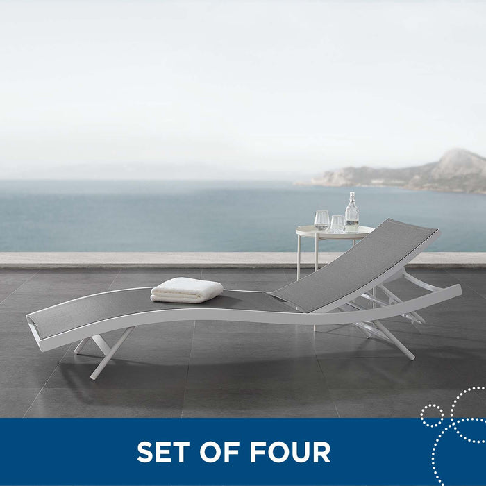 Glimpse Outdoor Patio Mesh Chaise Lounge Set of 4