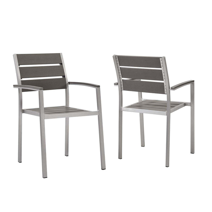 Shore Outdoor Patio Aluminum Dining Armchair Set of 2 image