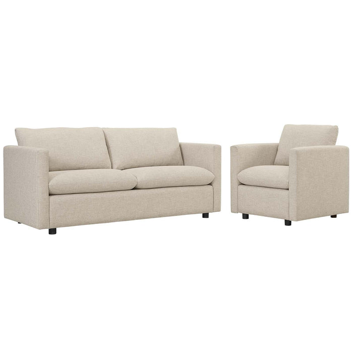 Activate Upholstered Fabric Sofa and Armchair Set