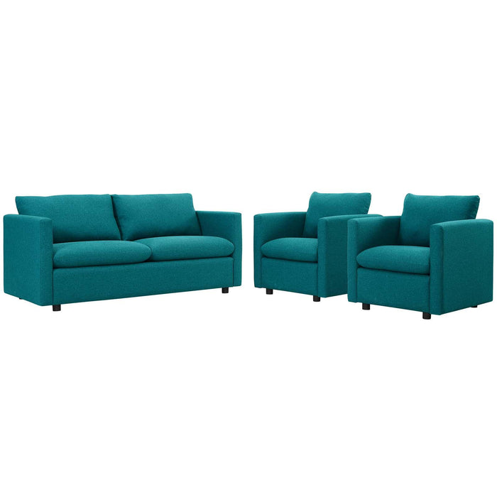 Activate 3 Piece Upholstered Fabric Set