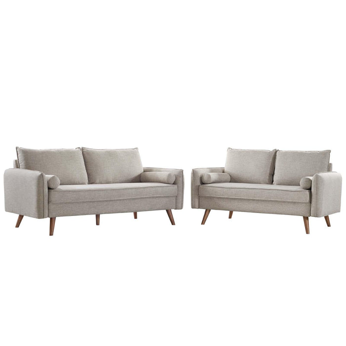 Revive Upholstered Fabric Sofa and Loveseat Set