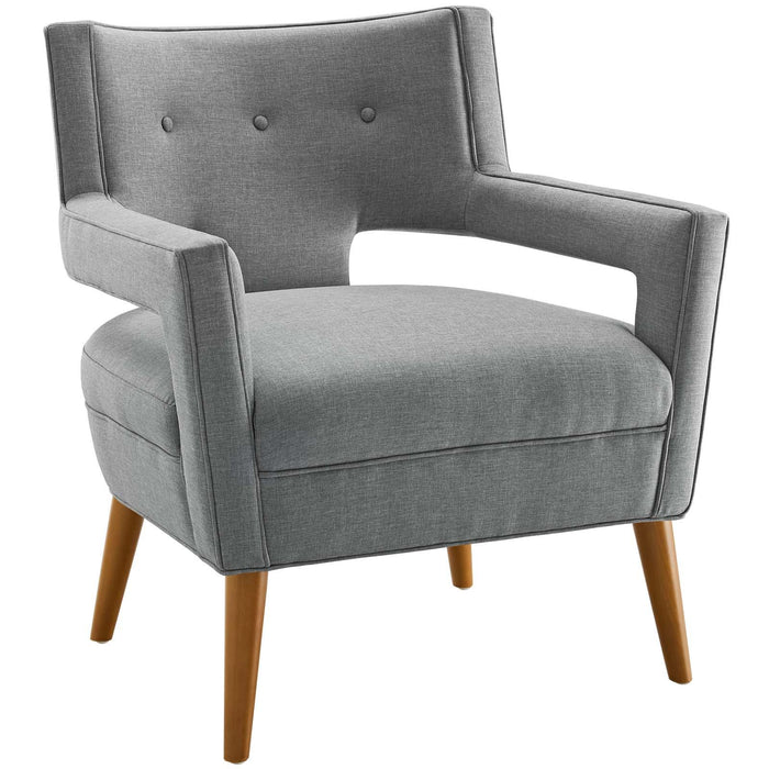 Sheer Upholstered Fabric Loveseat and Armchair Set