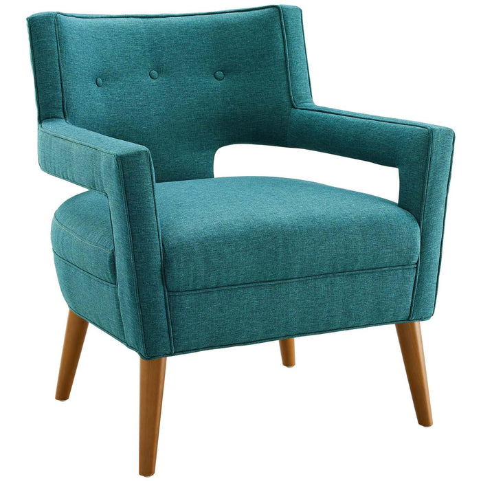 Sheer Upholstered Fabric Armchair