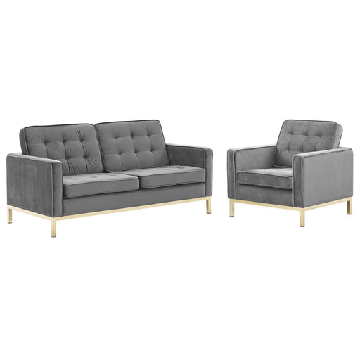 loft-gold-stainless-steel-leg-performance-velvet-loveseat-and-armchair-set