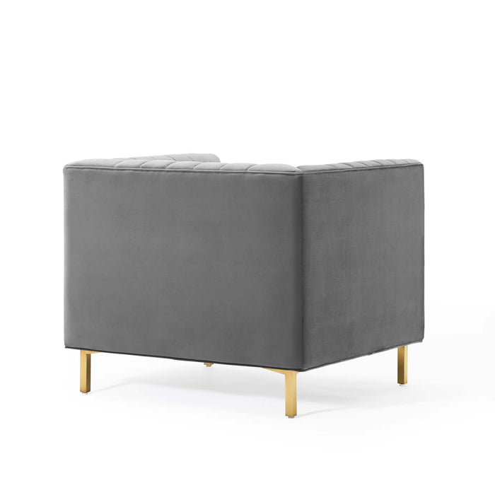 Shift Channel Tufted Performance Velvet Armchair