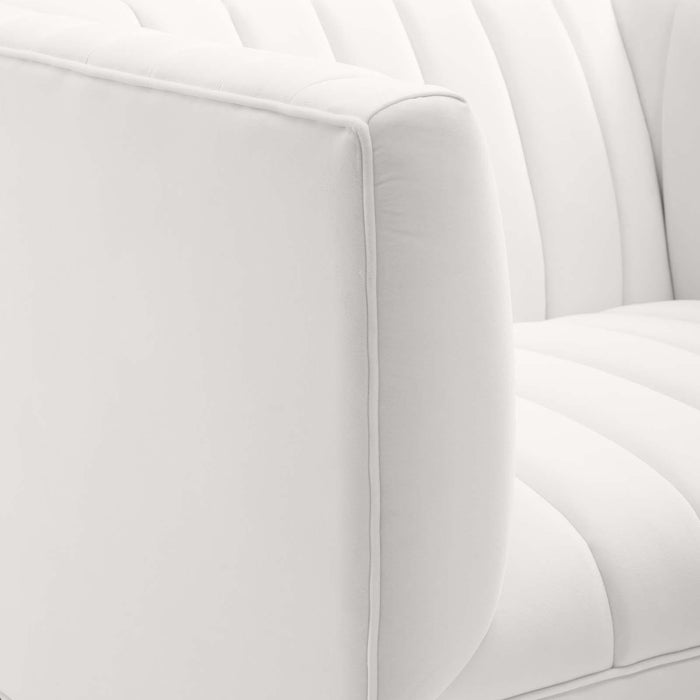 Shift Channel Tufted Performance Velvet Armchair