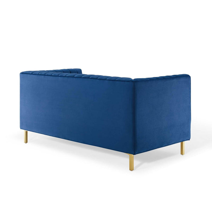 Shift Channel Tufted Performance Velvet Loveseat