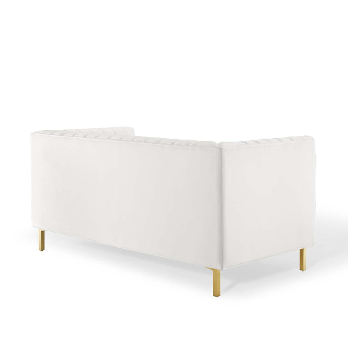 Shift Channel Tufted Performance Velvet Loveseat