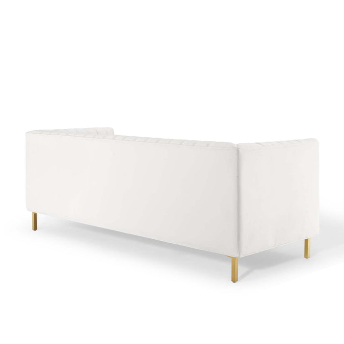 Shift Channel Tufted Performance Velvet Sofa