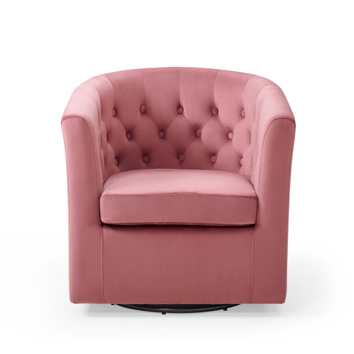 Prospect Tufted Performance Velvet Swivel Armchair