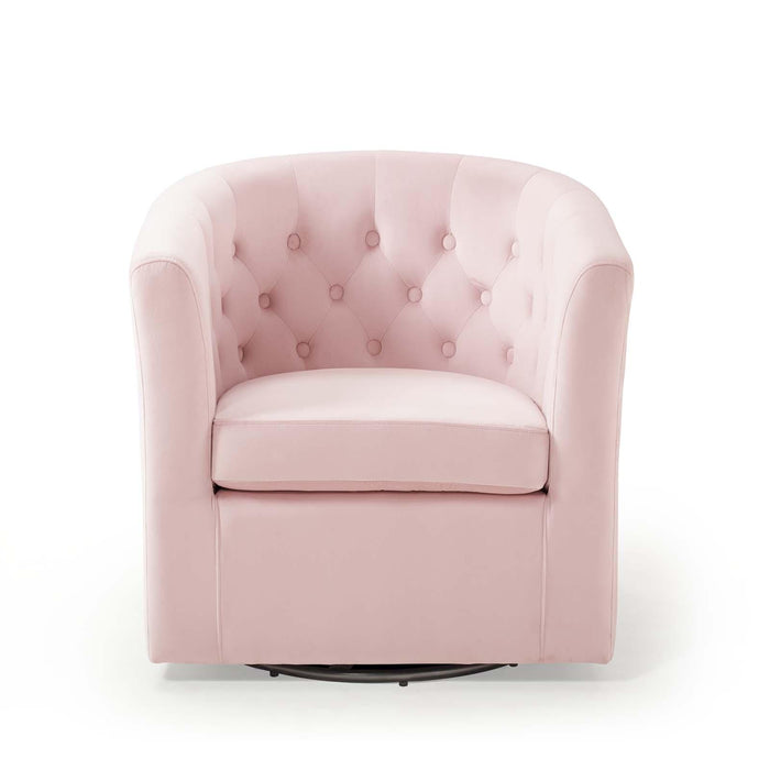 Prospect Tufted Performance Velvet Swivel Armchair