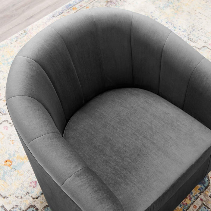 Prospect Performance Velvet Swivel Armchair