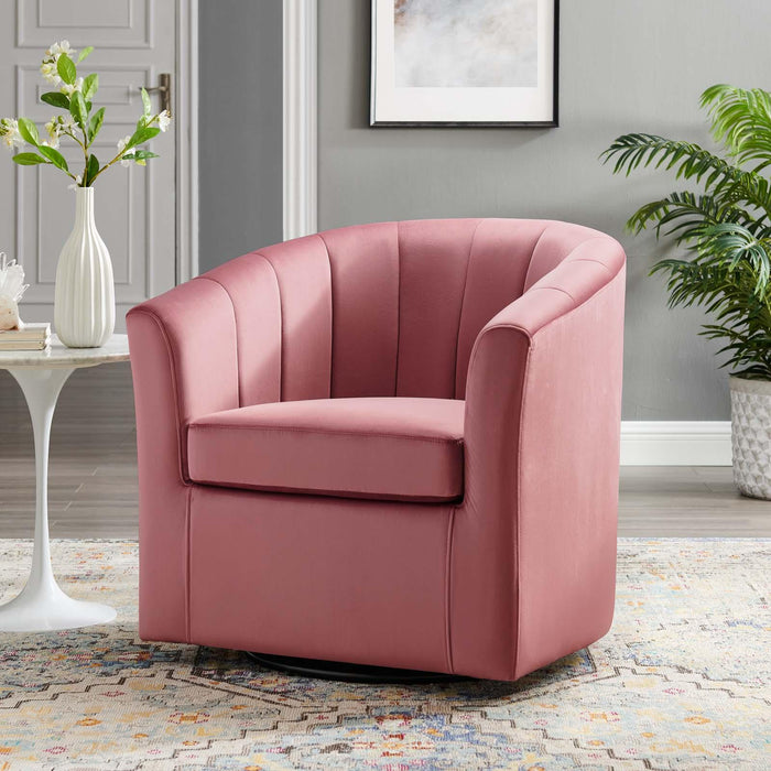 Prospect Performance Velvet Swivel Armchair