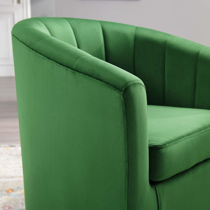 Prospect Performance Velvet Swivel Armchair