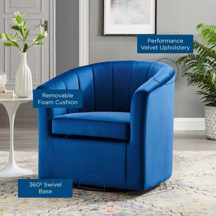 Prospect Performance Velvet Swivel Armchair