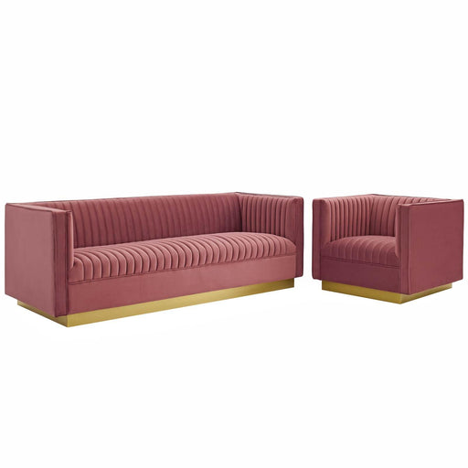 sanguine-vertical-channel-tufted-upholstered-performance-velvet-sofa-and-armchair-set