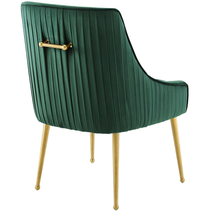 Discern Pleated Back Upholstered Performance Velvet Dining Chair