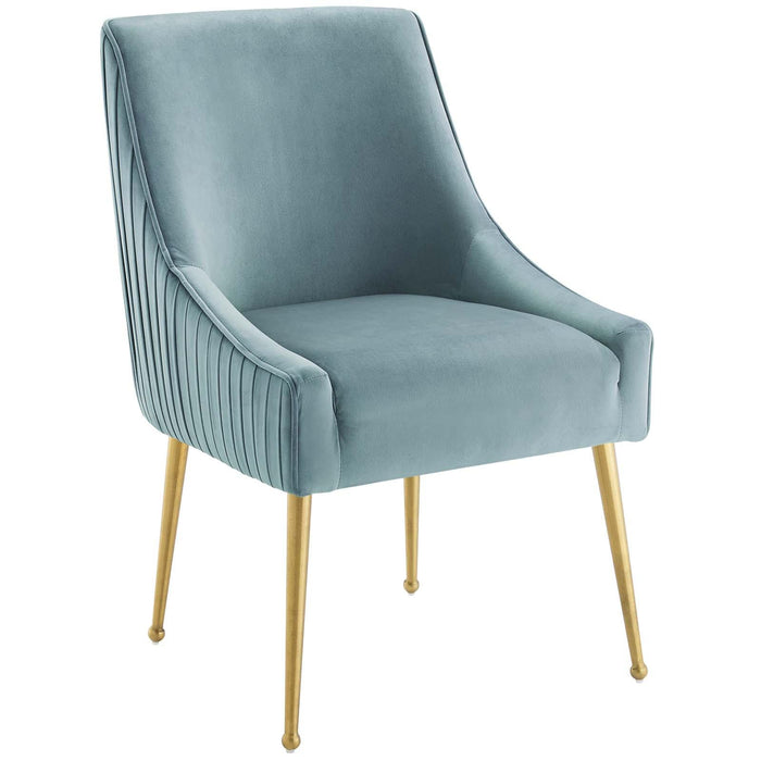 Discern Pleated Back Upholstered Performance Velvet Dining Chair