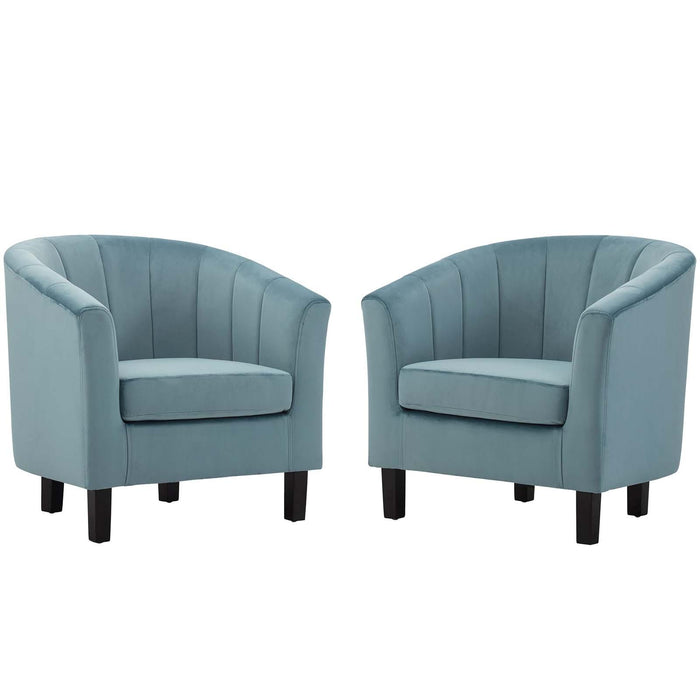 Prospect Channel Tufted Performance Velvet Armchair Set of 2