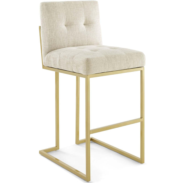 Privy Gold Stainless Steel Performance Velvet Bar Stool Set of 2