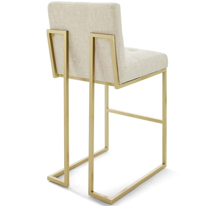 Privy Gold Stainless Steel Performance Velvet Bar Stool Set of 2