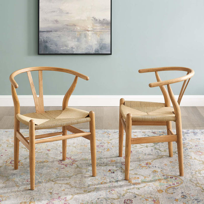 Amish Wood Dining Armchair Set of 2