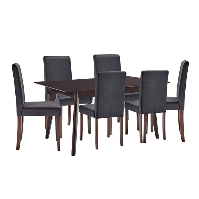 Prosper 7 Piece Upholstered Velvet Dining Set