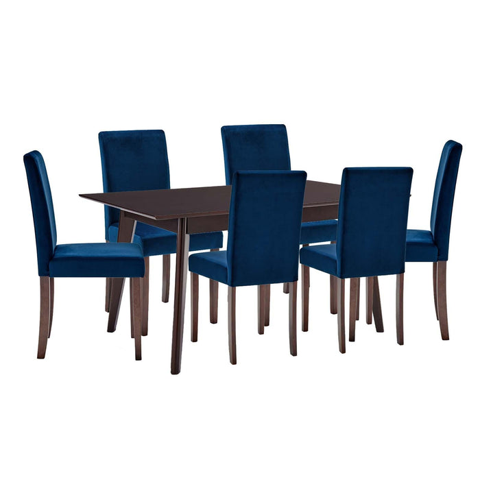 Prosper 7 Piece Upholstered Velvet Dining Set