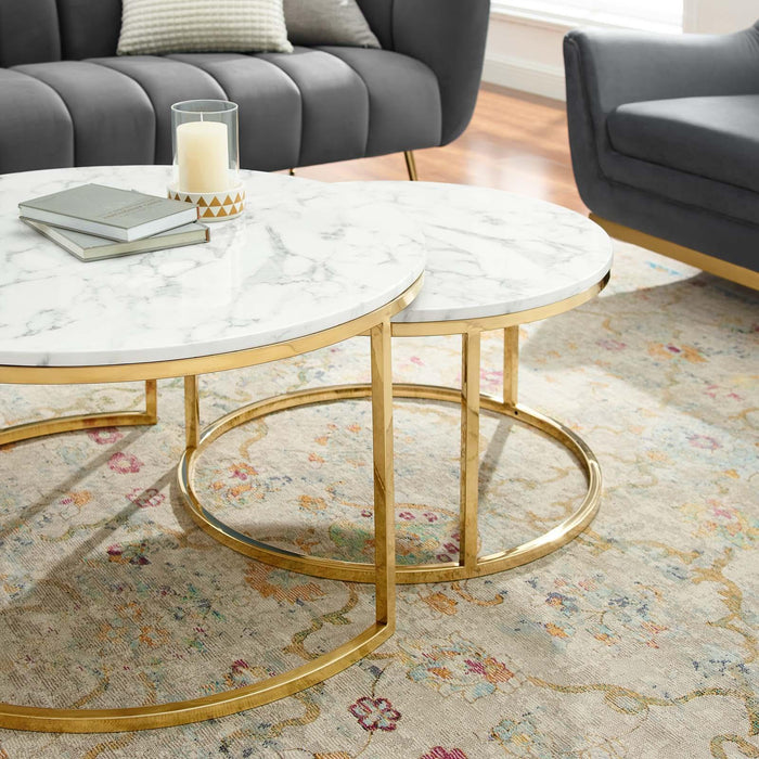 Ravenna Artificial Marble Nesting Coffee Table