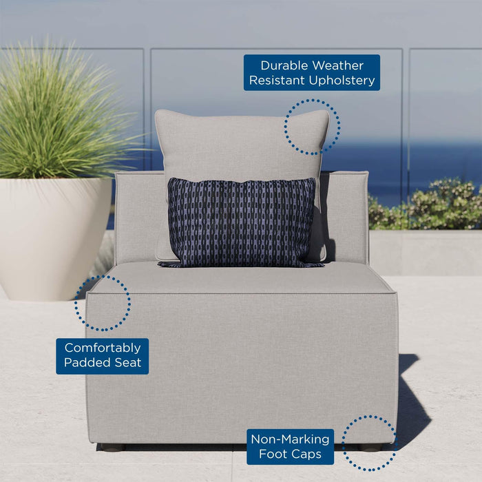 Saybrook Outdoor Patio Upholstered Sectional Sofa Armless Chair